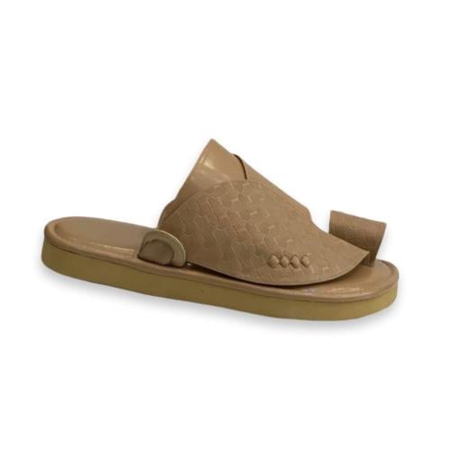 حذاء زبيري شرقي جلد بيج ماعز