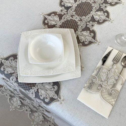 طقم مفرش دانتيل لطاوله الطعام