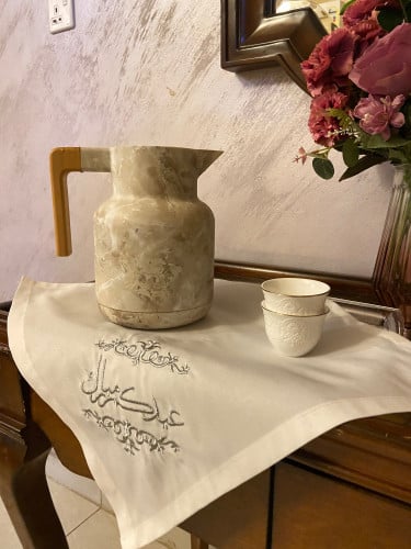 مفرش عيدكم مبارك فضي