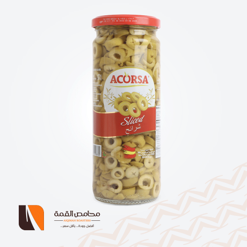 شرائح زيتون اخضر اكورسا 470 جرام