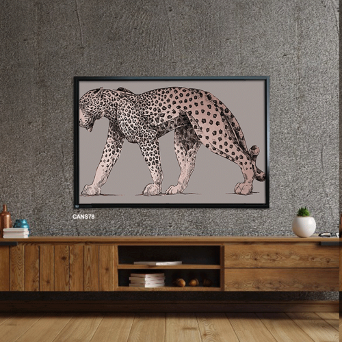 لوحة جدارية كانفس نمر تدرجات البني والبيج