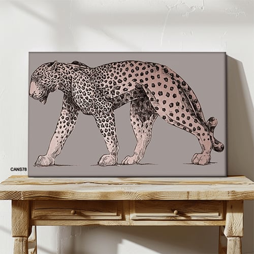 لوحة جدارية كانفس نمر تدرجات البني والبيج