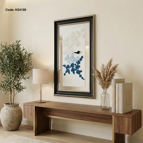 Plaster wall panel with mirrors and a classic frame