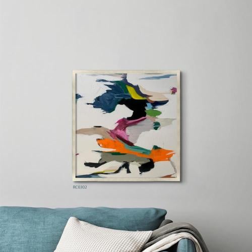 لوحة جدارية كانفس تداخل ألوان مائية درجات الوان زا...