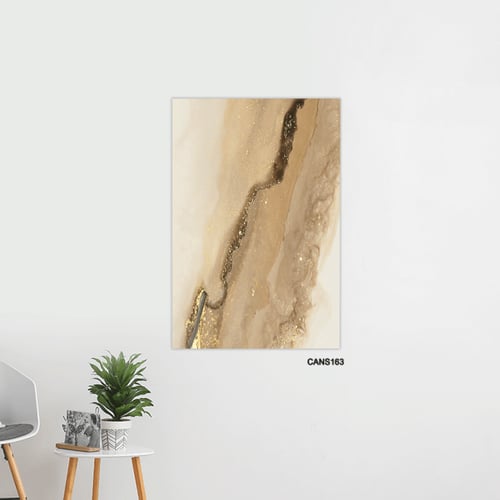 لوحة جدارية كانفس طابع رخامي تدرجات البني والبيج