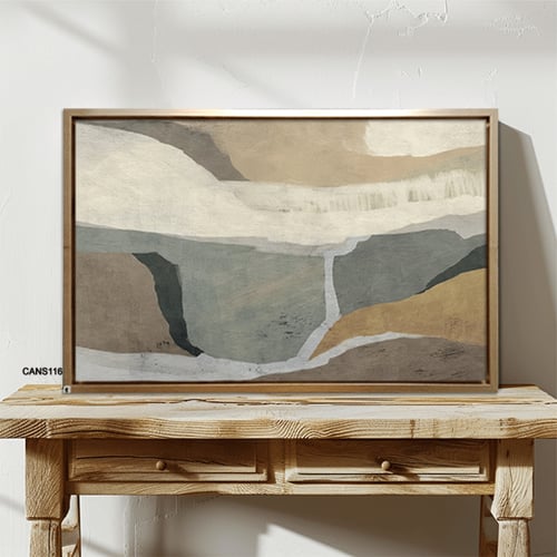 لوحة جدارية كانفس ، تداخل - تدرجات البني والبيج مع...