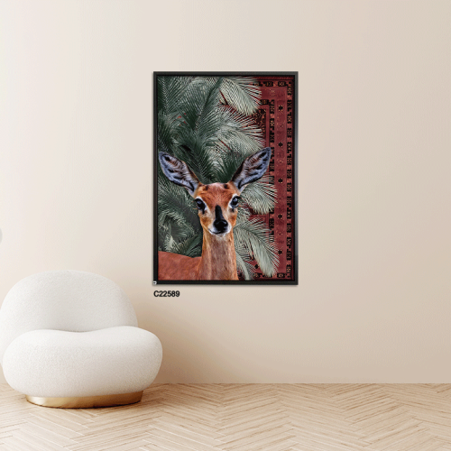 لوحة جدارية كانفس تجسد صورة الغزال