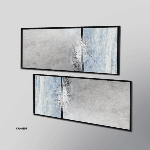 لوحة جدارية كانفس مقسمة طابع رخامي درجات الرمادي و...