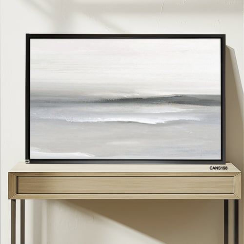 لوحة جدارية كانفس تداخل ألوان تدرجات أبيض ورمادي