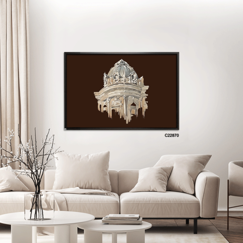 Canvas mural with an architectural design of an old classical dome