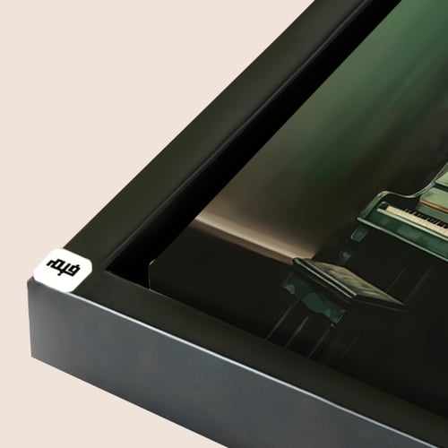 لوحة جدارية كانفس بتصميم فاخر لنمر مرقط على بيانو