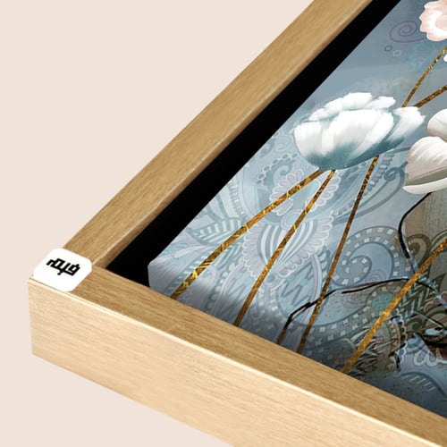 لوحة جدارية كانفس مقسمة ، ورود - تدرجات الأزرق الس...