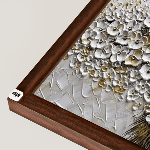 لوحة جدارية كانفس شجرة من الورود تدرجات الذهبي مع...