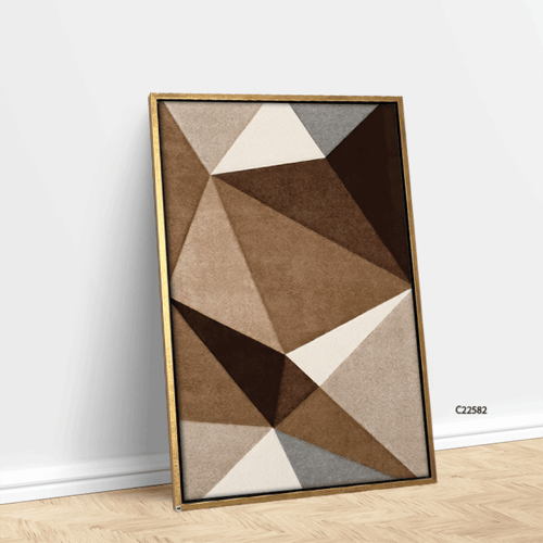 لوحة جدارية كانفس تصور اشكال متداخلة بتدرجات البني...