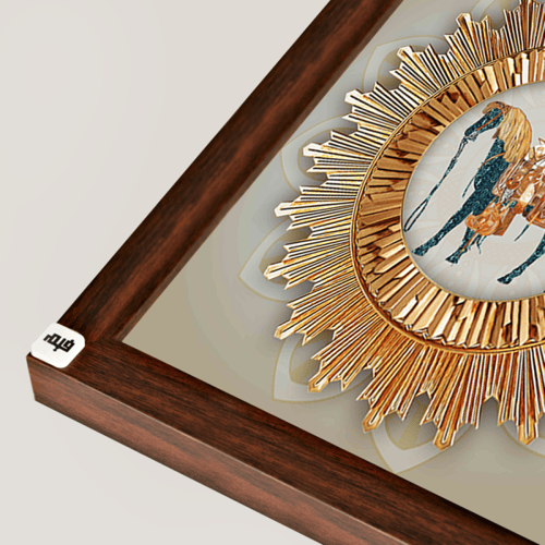 مجوعة 3 لوحات جدارية خيول مزخرف