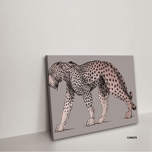 لوحة جدارية كانفس نمر تدرجات البني والبيج