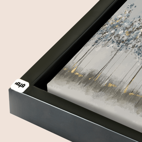 لوحة جدارية كانفس مقسمة أشجار تدرجات الرمادي والبن...