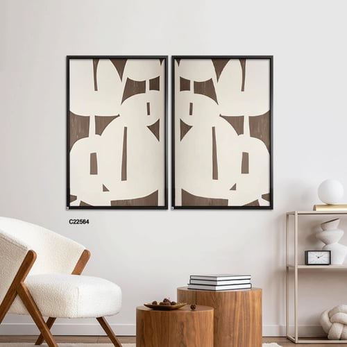 لوحة جدارية كانفس تصور اشكال عشوائية متدخلة بتدرجا...