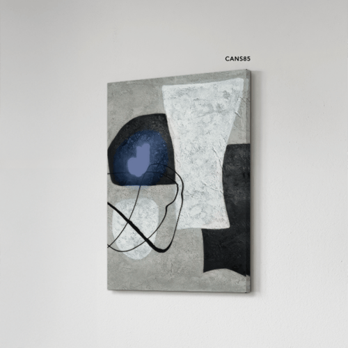 لوحة جدارية كانفس أشكال متداخلة تدرجات الأزرق مع ا...