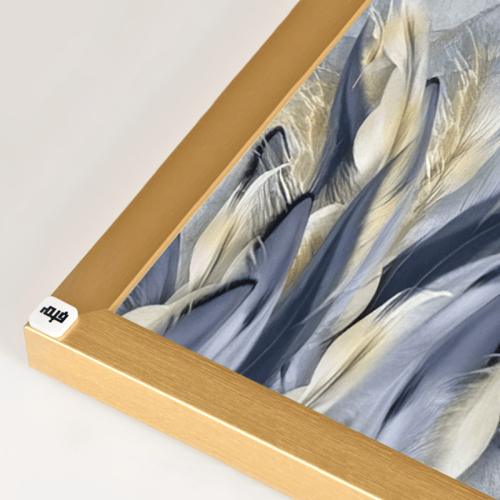 لوحة جدارية كانفس ريش- تدرجات الأزرق والبيج مع الأ...