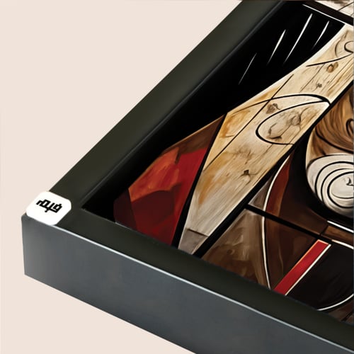 لوحة جدارية كامفس تصور وجه مجزء الى اشكال هندسية م...