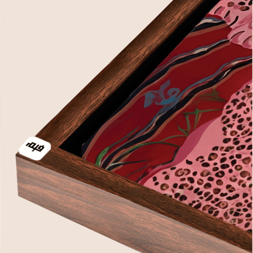 لوحة جدارية كانفس تصور فهود بتدرجات الوردي و الاحم...