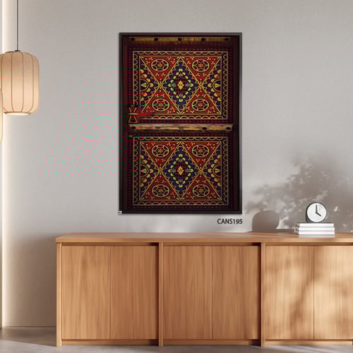 لوحة جدارية كانفس ، نقوش - تدرجات البني والبيج مع...