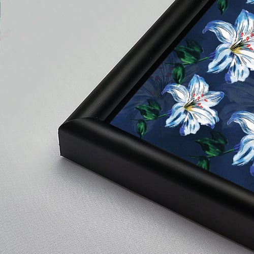 لوحة جدارية أكريليك، زهور متفتحة بتدرجات الأزرق وا...