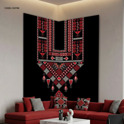 لوحة جدارية كانفس زاوية بتصميم لزخارف تراثية
