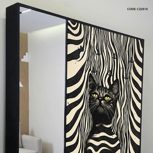 لوحة جدارية كانفس مزودة بعلاقات معدنية ومرآة جانبي...