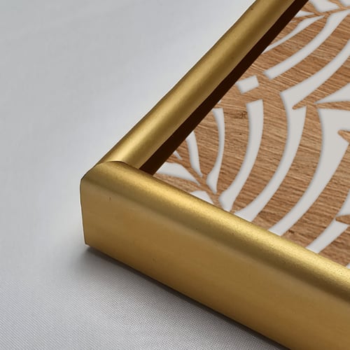 لوحة جدارية اكريليك بتصميم يجمع بين أوراق الشجر وط...