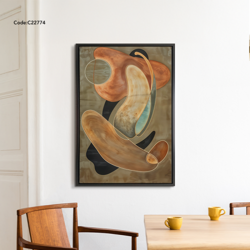 لوحة جدارية كانفس بتصميم لاشكال وخطوط متداخلة