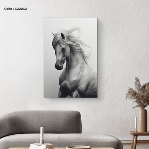 لوحة جدارية كانفس تصور خيل عربي