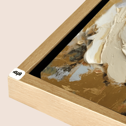 لوحة جدارية كانفس ورود تدرجات الذهبي مع البني والب...