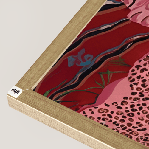 لوحة جدارية كانفس تصور فهود بتدرجات الوردي و الاحم...