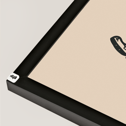 لوحة جدراية تحتوي كأس قهوة باللون البيج والاسود