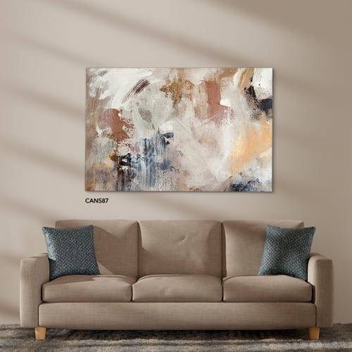 لوحة جدارية كانفس ، تداخل ألوان - تدرجات البني وال...