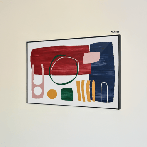 لوحة جدارية اكريليك تصميم يضم أشكالًا وزخارف متنوع...