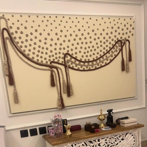 لوحة يدوية بتصميم مبتكر يدمج الحبال والجبس بتدرجات...