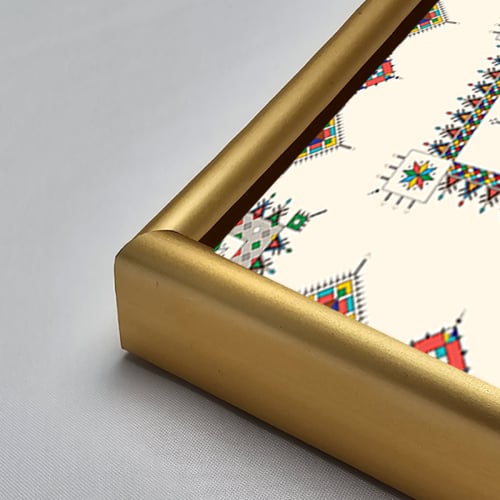 لوحة جدارية اكريليك تصور فن تراثي (قط عسيري ) أشكا...