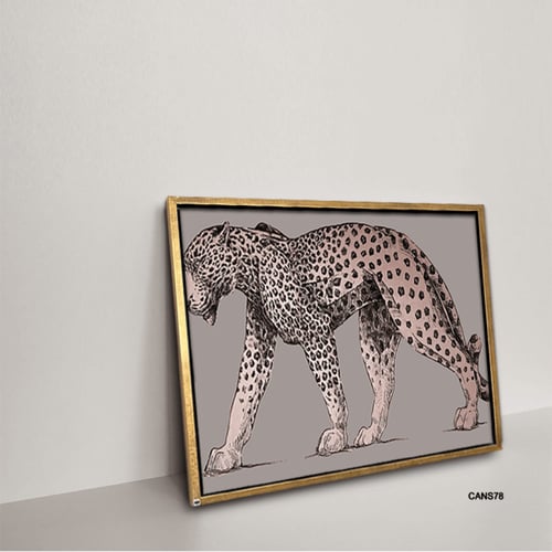 لوحة جدارية كانفس نمر تدرجات البني والبيج