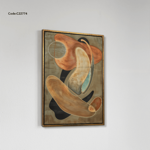 لوحة جدارية كانفس بتصميم لاشكال وخطوط متداخلة