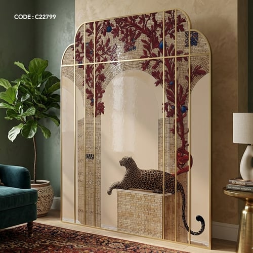 لوحة جدارية كانفس بتصميم هندسي مميز تصور جانب من ح...