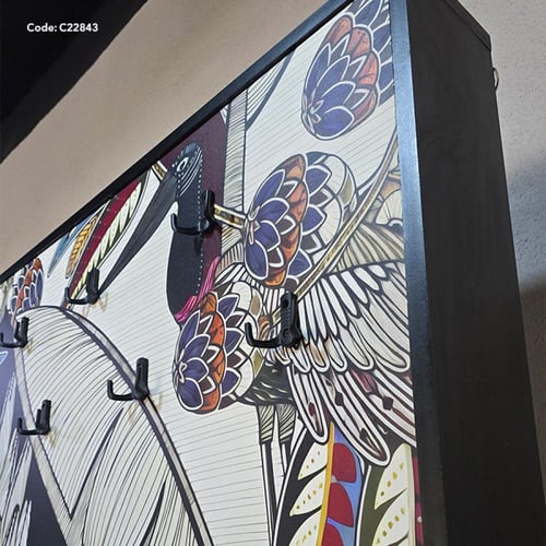 لوحة جدارية كانفس بتصميم استوائي مزودة بعلاقات معد...