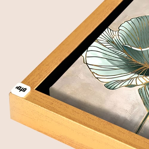 لوحة جدارية كانفس ورود تدرجات الأخضر والذهبي مع ال...