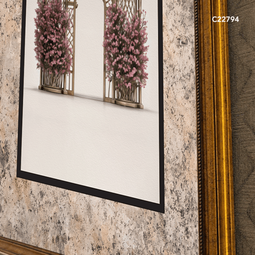 لوحة جدارية كانفس بتصميم يصور مظلة كلاسيكية تحيط ب...