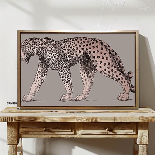 لوحة جدارية كانفس نمر تدرجات البني والبيج