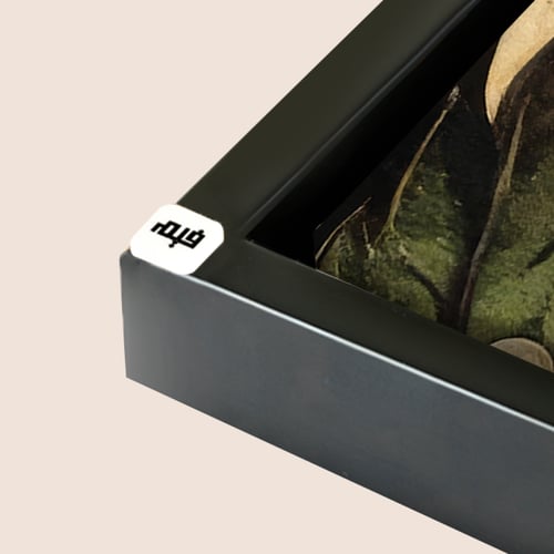 لوحة جدارية كانفس تصور زهور وفازة عملاقة ومرايا بي...