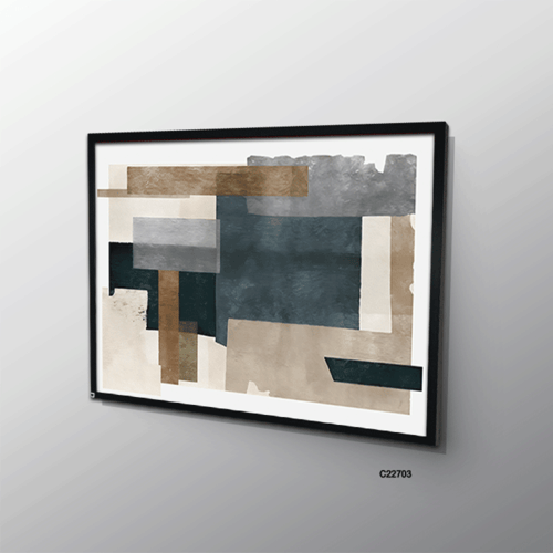 لوحة جدارية كانفس بتصميم تجريدي بتدرجات الازرق وال...