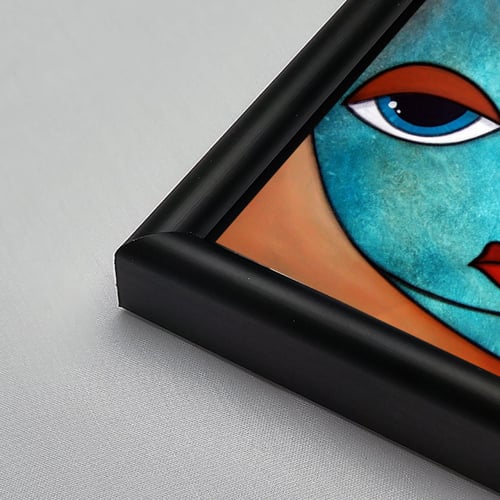 لوحة جدارية أكريليك تصوّر سيدة ، بتدرجات من الأخضر...